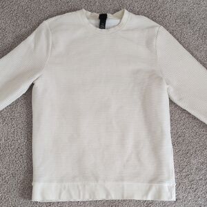 H&M Men’s Cream Ribbed Crewneck Sweater
